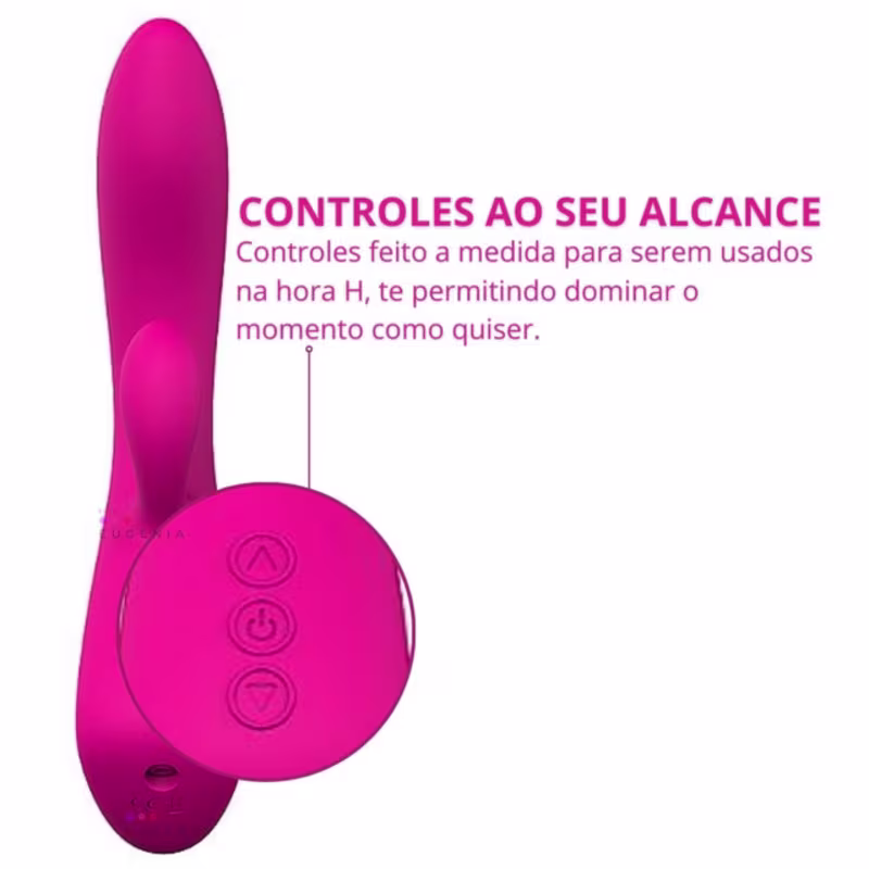 Muse Rosa Vibrador Ponto G e Clitóris Rabbit Movimento de Dedo Demons S-Hande em Silicone Recarregável