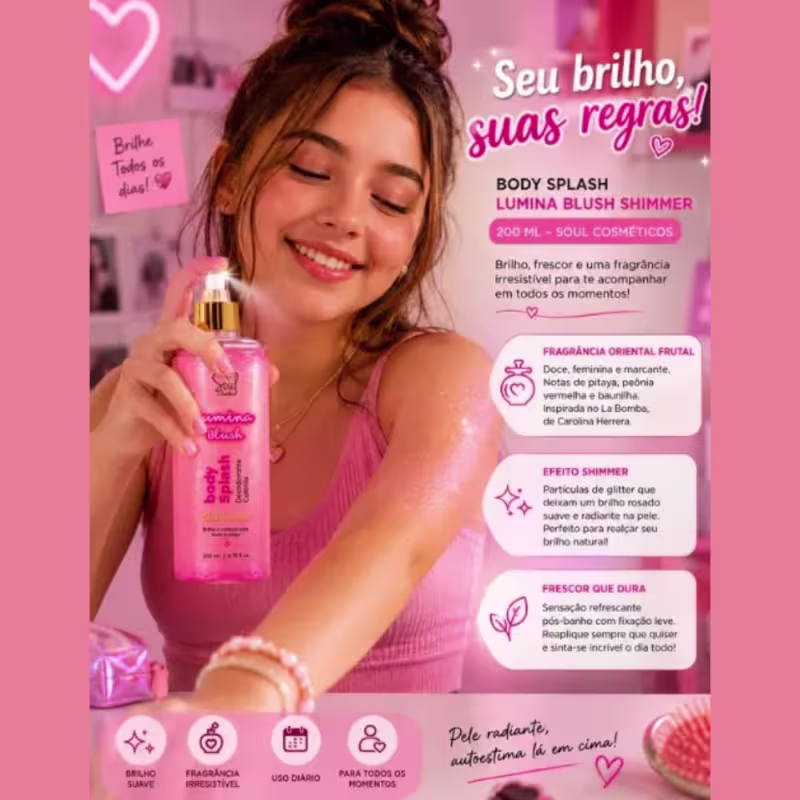Body Splash Lumina Blush 200ml Soul