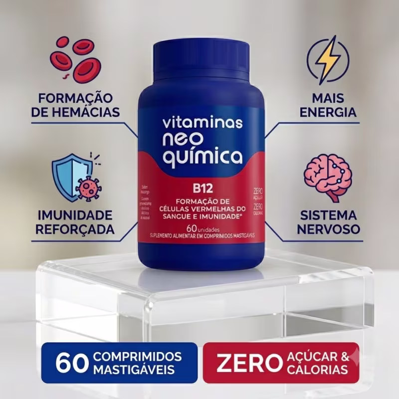Vitamina B12 Neo Química 60/c Mastigáveis
