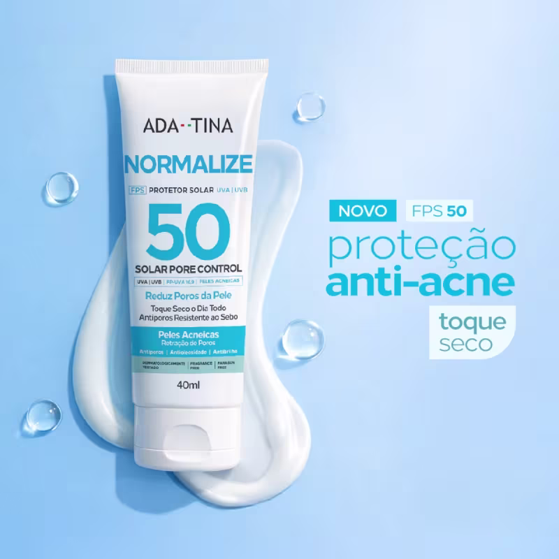 Protetor Solar Ada Tine Normalize Pore Control FPS 50 Peles Acneicas - 40ML