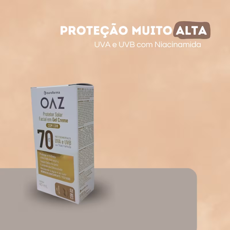 OAZ Protetor Solar Facial Fps70 Cor 2 40ml
