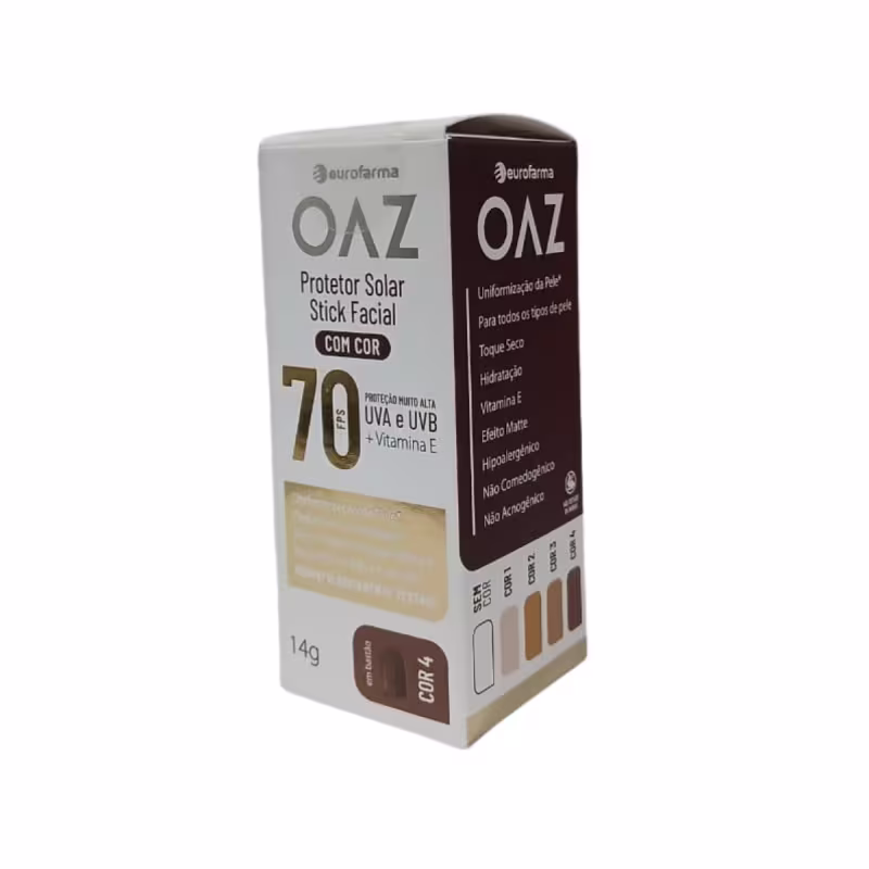 OAZ Protetor Solar em Stick Facial Com Cor Fps70 14ml - Cor 4