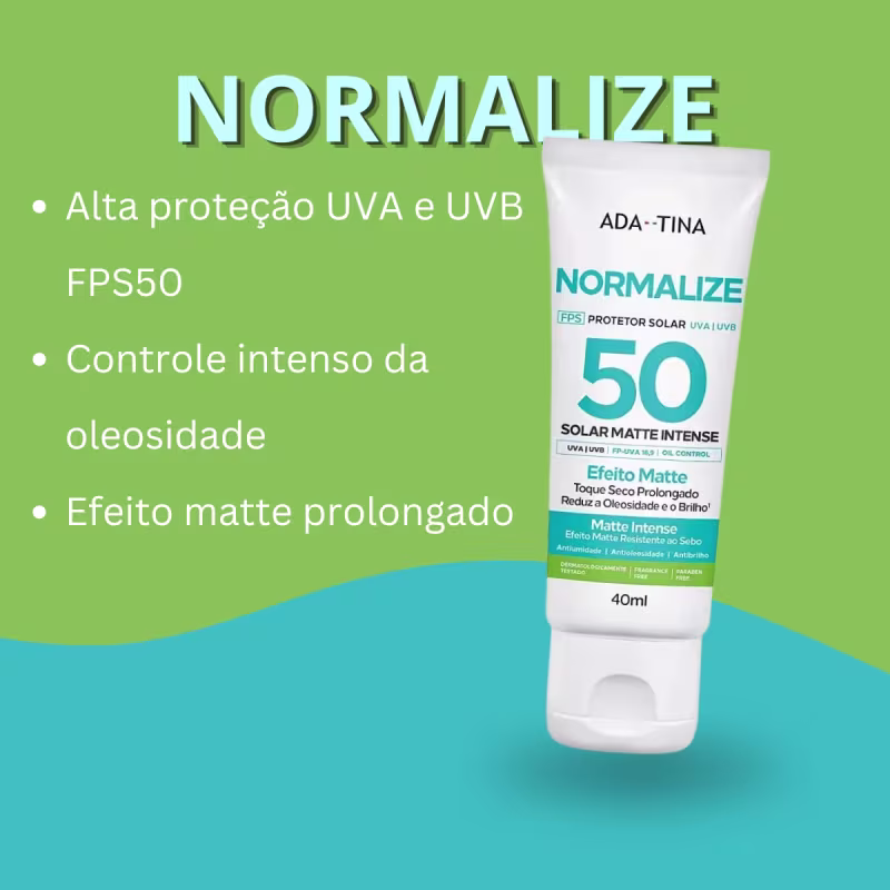 Normalize Protetor Solar Matte Intense Fps50 Ada Tina 40ml