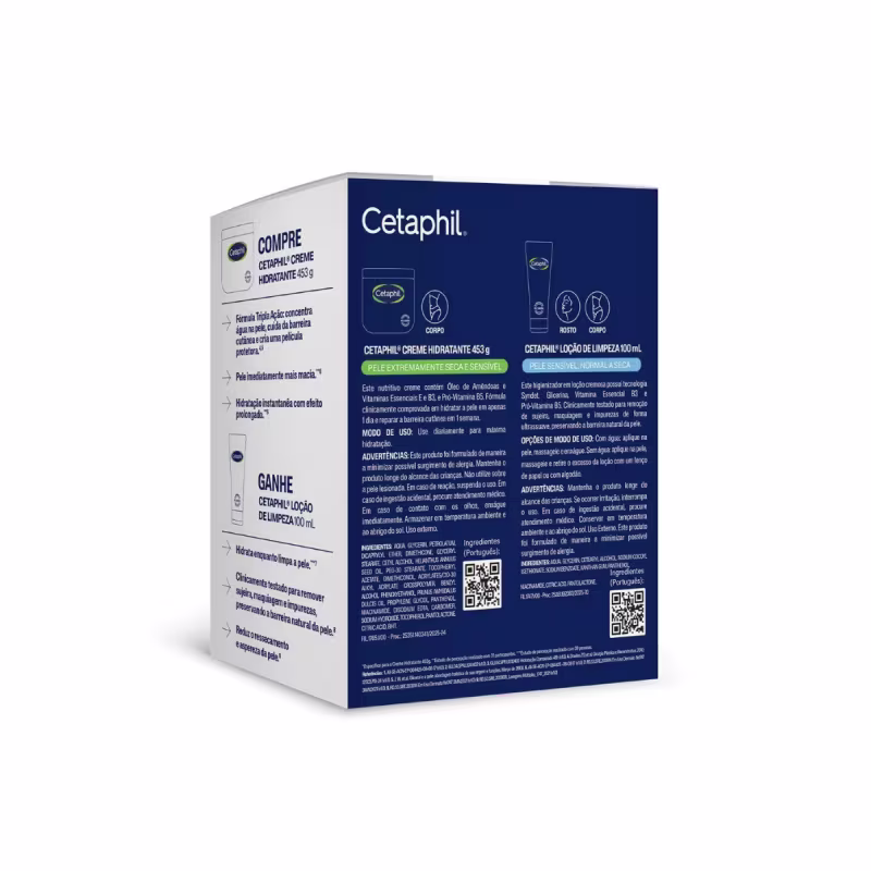 Kit Cetaphil Creme Hidratante 453g + Loção Limpeza 100ml