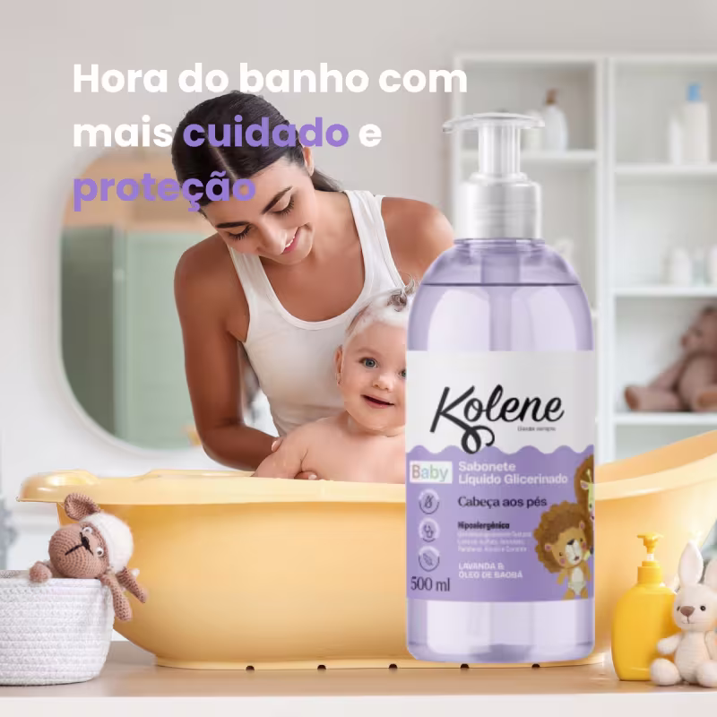Sabonete Líquido Glicerinado Baby Kolene 500ml