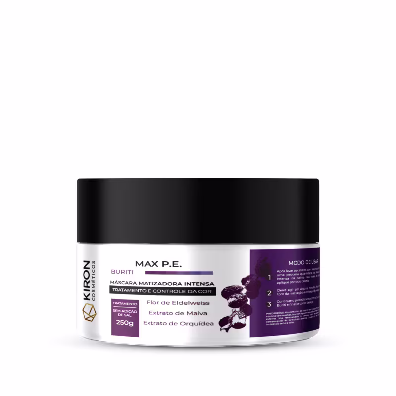 Máscara Matizadora Intensa Buriti Max P.E Desamareladora Kiron Cosméticos 250g