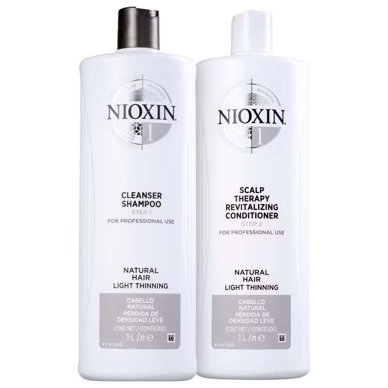 Kit Nioxin Salon Duo Sistema 1 de Tratamento Contra Afinamento Capilar (2 Produtos)