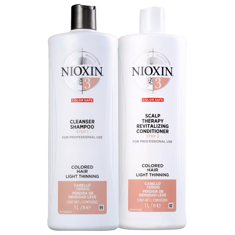 Kit Nioxin Salon Duo Sistema 3 de Tratamento Contra Afinamento Capilar (2 Produtos)