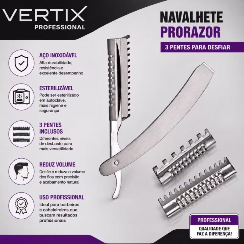 Navalhete em Aço Inox Vertix Pro Scissors Cód.1908