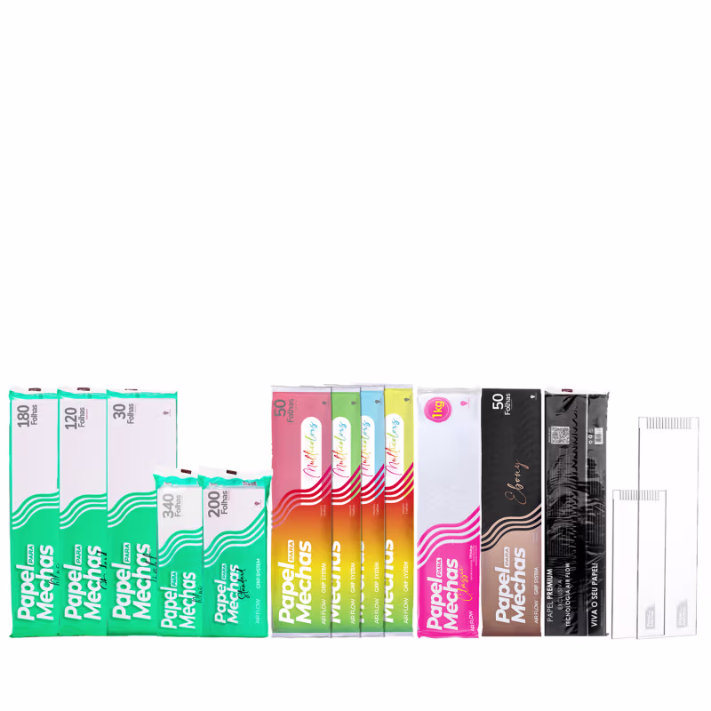 Papel para Mechas Multicolors Vermelho 11x47 50fls 56g