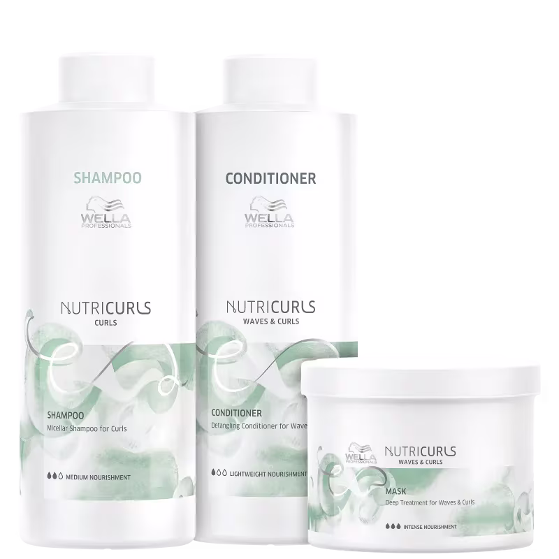 Kit Wella Professionals Nutricurls Salon Power, 3 produtos.