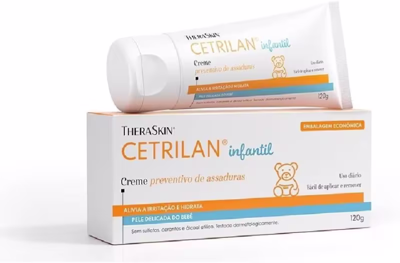 Kit c/ 5 Cetrilan Creme para Prevenção de Assaduras 120g + Garrafinha Feminina Exclusiva – Proteção, Cuidad