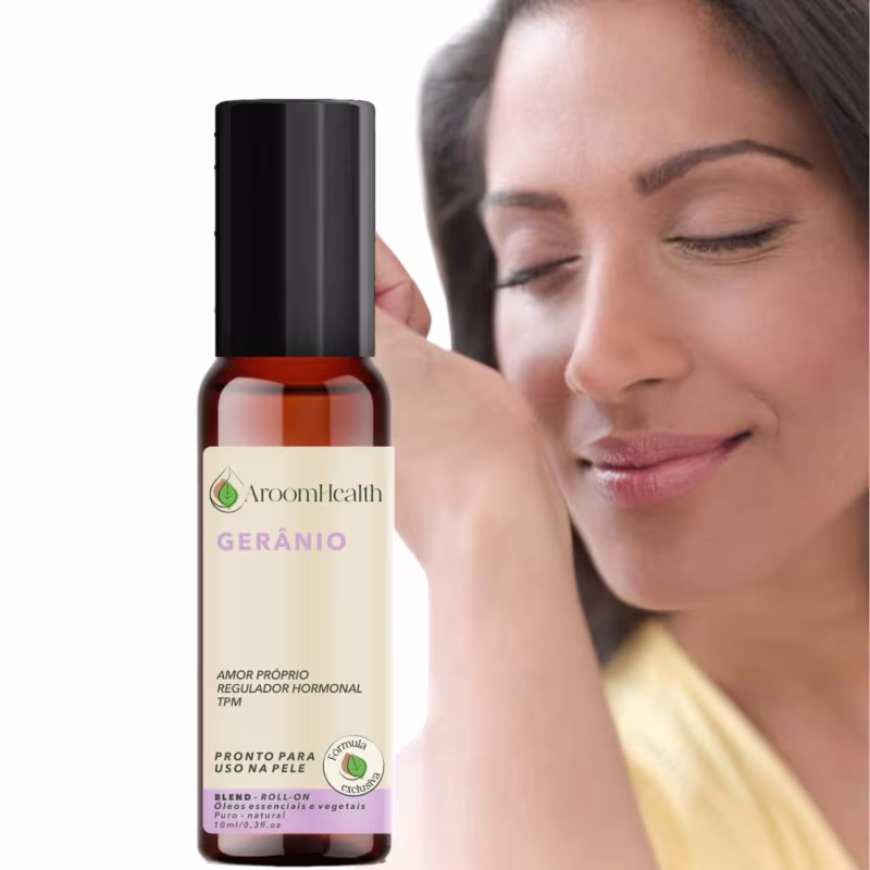Blend óleo essencial Gerânio Roll on 10 ml - Fórmula Exclusiva