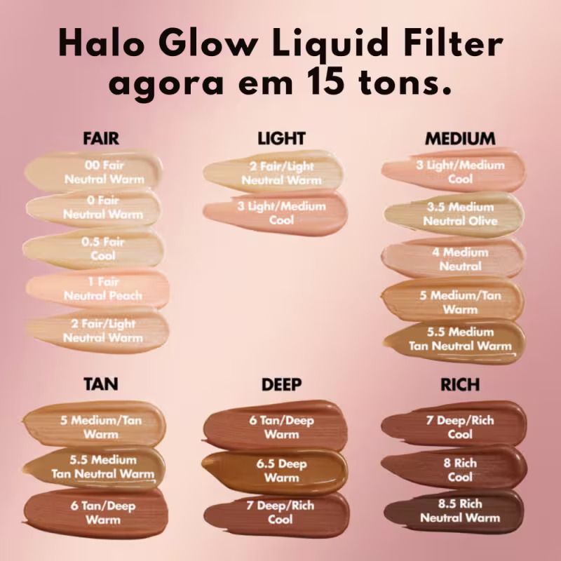 Base Iluminadora e.l.f Halo Glow Liquid Filter - 3 Light/Medium