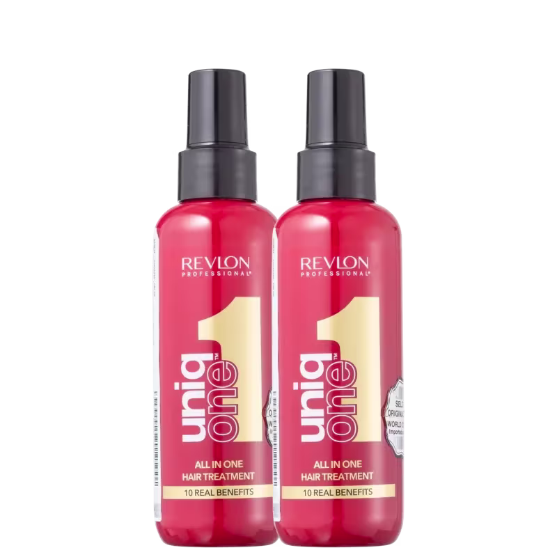Kit com duas unidades de leave-ins Uniq One, da marca Revlon Professional.