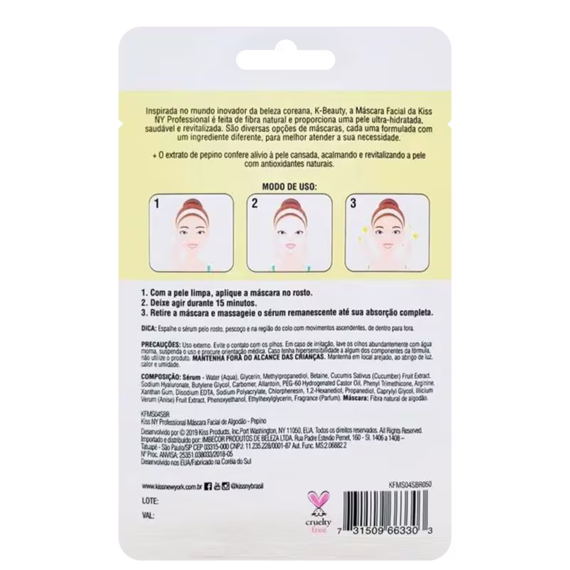 Kiss New York Pepino - Máscara Calmante 20ml