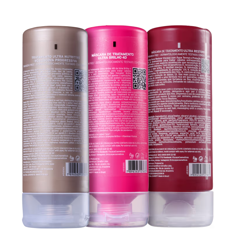 Kit Viscaya Cronograma Capilar Brilho Extremo (3 Produtos)
