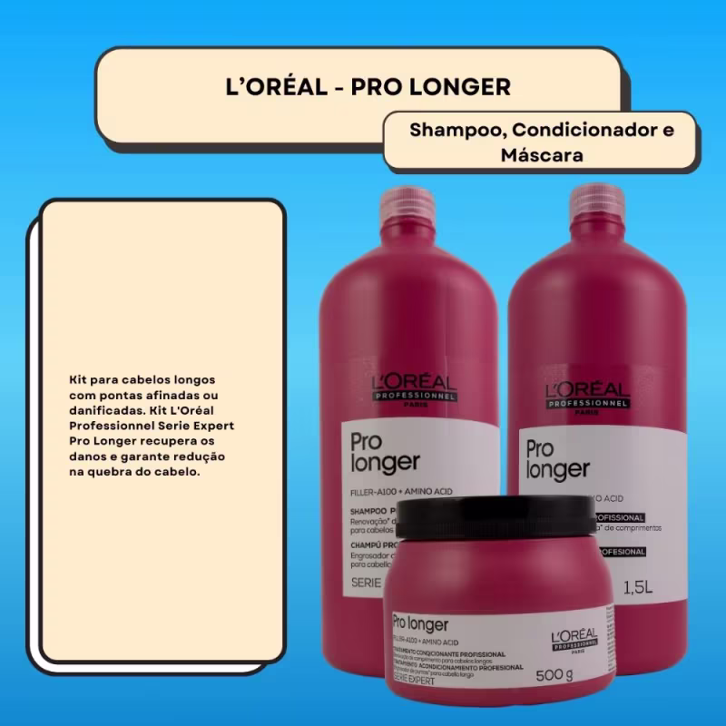 LOréal Serie Expert Pro Longer Kit Salão (3 Produtos)