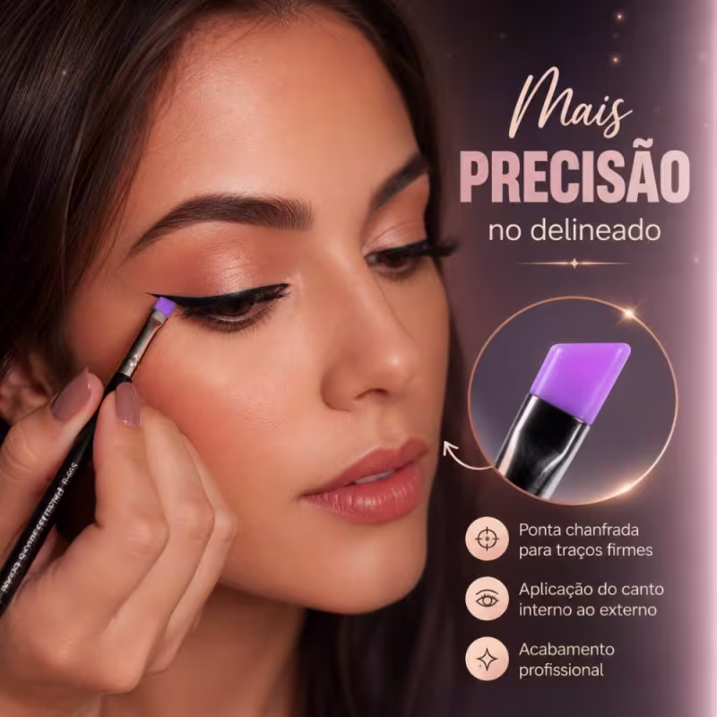 Pincel de Silicone Chanfrado Para Delinear Macrilan B605