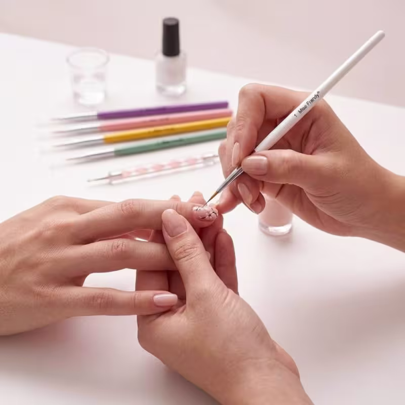 Kit Pincéis para Unhas Miss Frandy 5un Pu12-6011