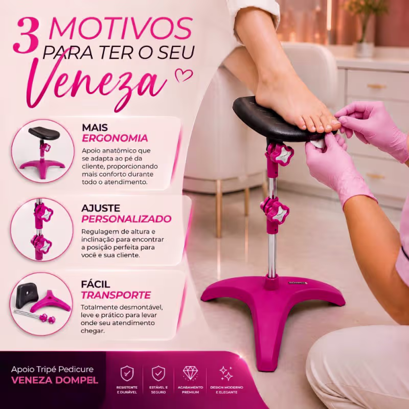Apoio Tripe Pedicure Dompel Veneza Rosa Ref. 651