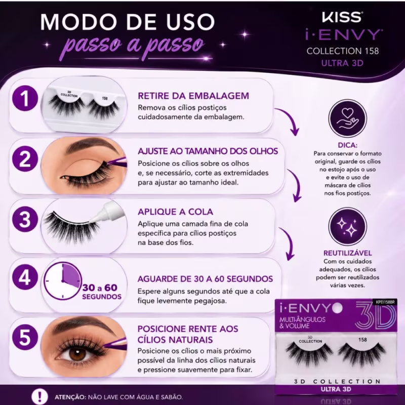 Cílios Postiços I-Envy Collection Ultra 3D Kpei158br