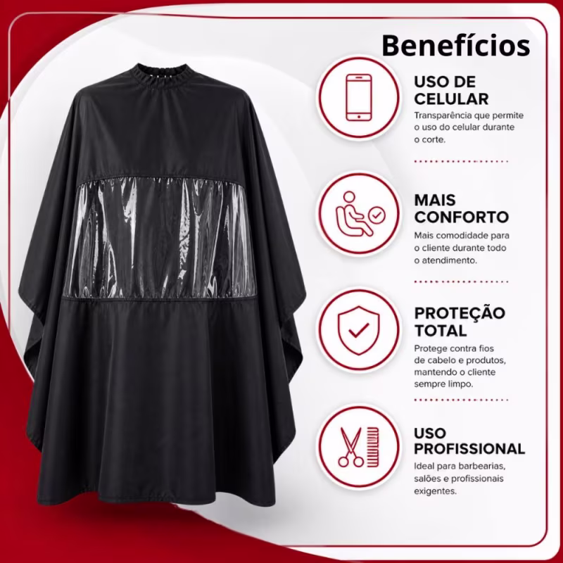 Capa Para Corte Profissional ProArt Com Visor Para Celular