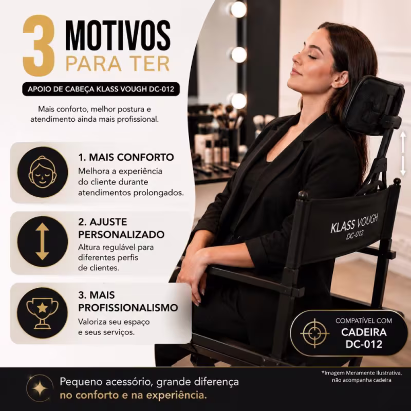 Apoio de Cabeça Klass Vough Para Cadeira Portátil Dc-012