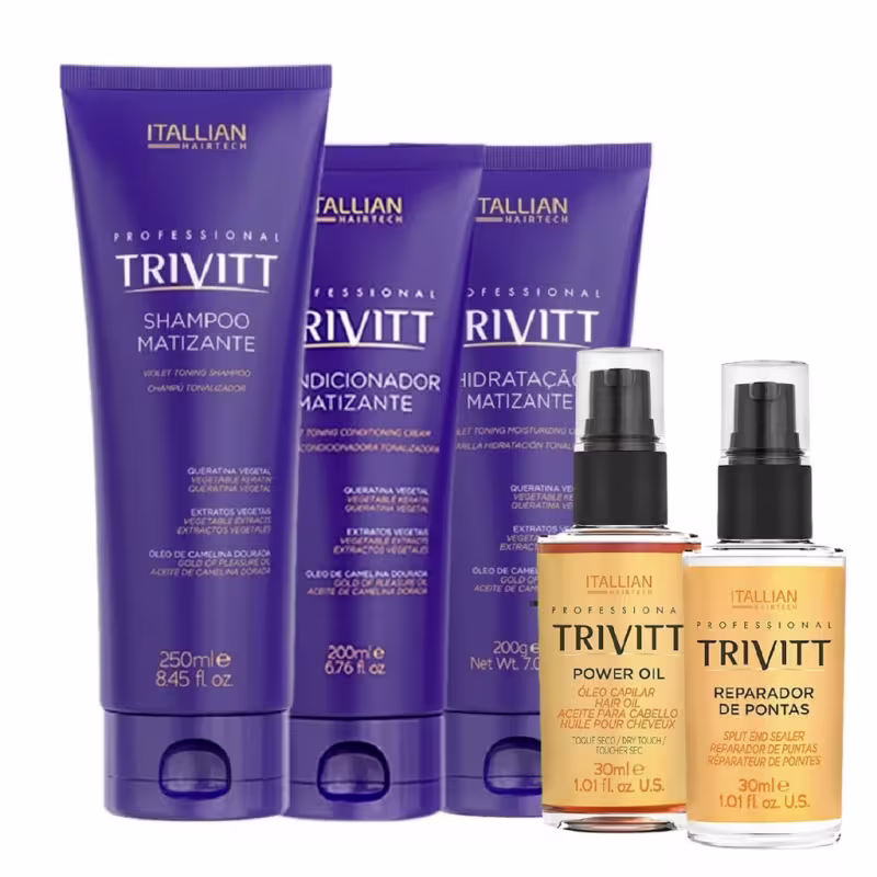 Trivitt Matizador Profissional: Trio Matizante + Power Oil + Reparador 30ml
