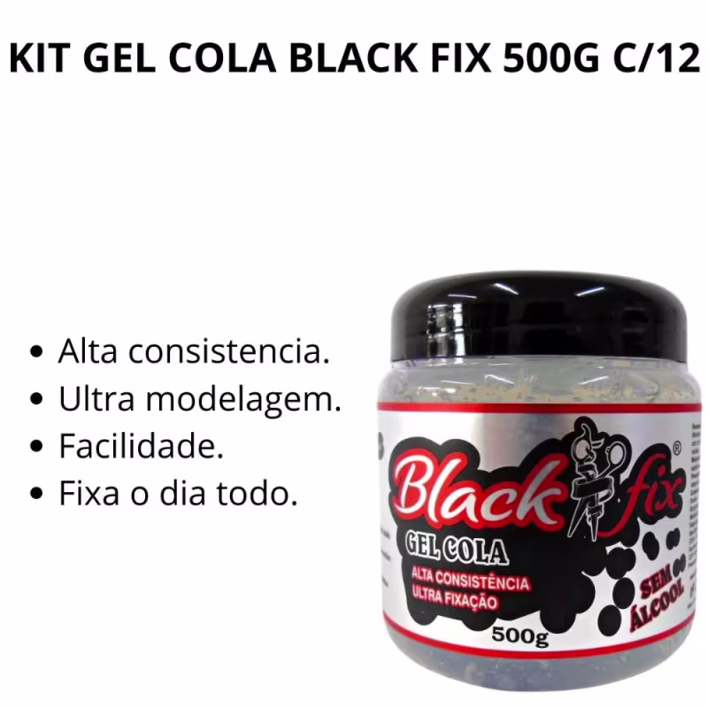 Kit Gel Cola Black Fix 500g C/12