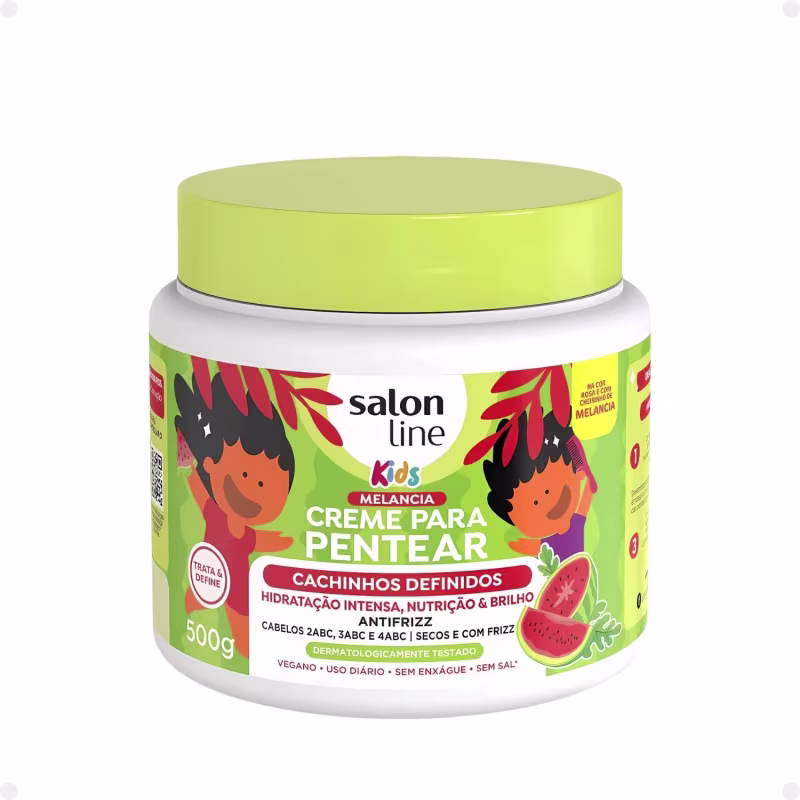 Kit Salon Line Kids: Shampoo e Condicionador + Creme para Pentear 500g Melancia