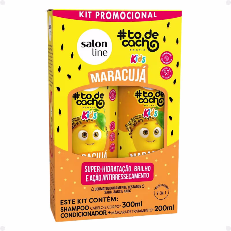 Kit Salon Line Kids: Shampoo + Condicionador e Gelatina Hidratante Maracujá