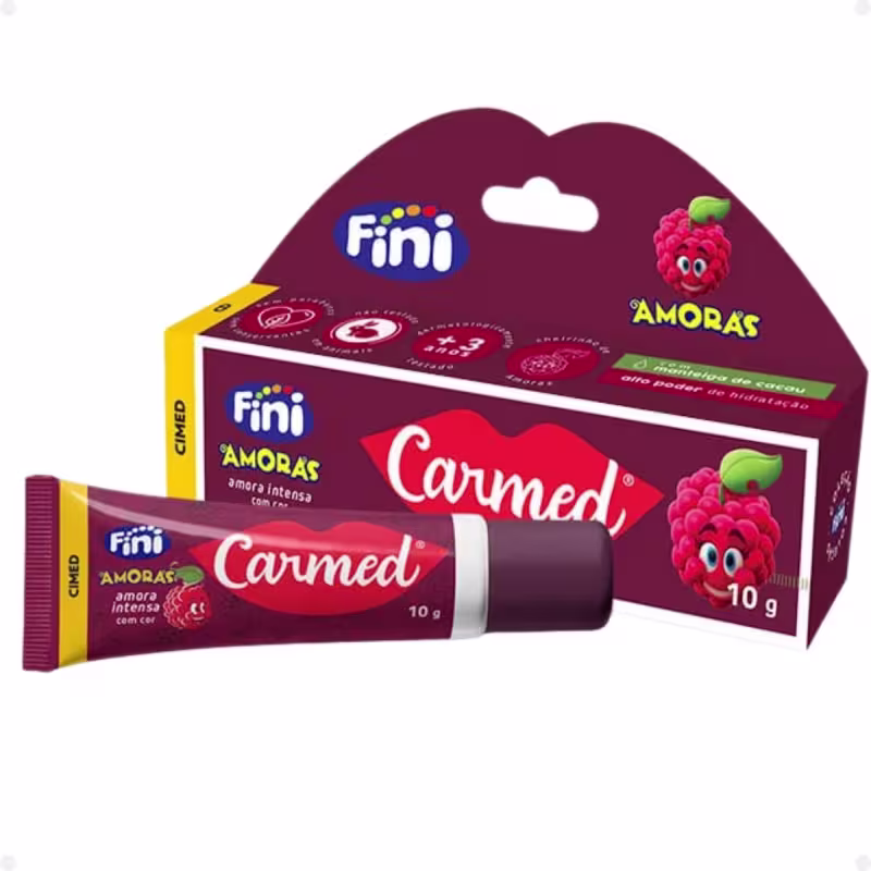 Caixa do Hidratante Labial Cimed Carmed Fini Amoras Intensa 10g