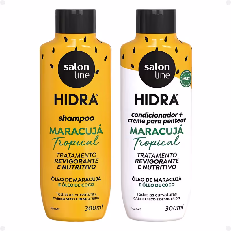 Kit Salon Line Hidra: Shampoo e Condicionador Maracujá 300ml cada
