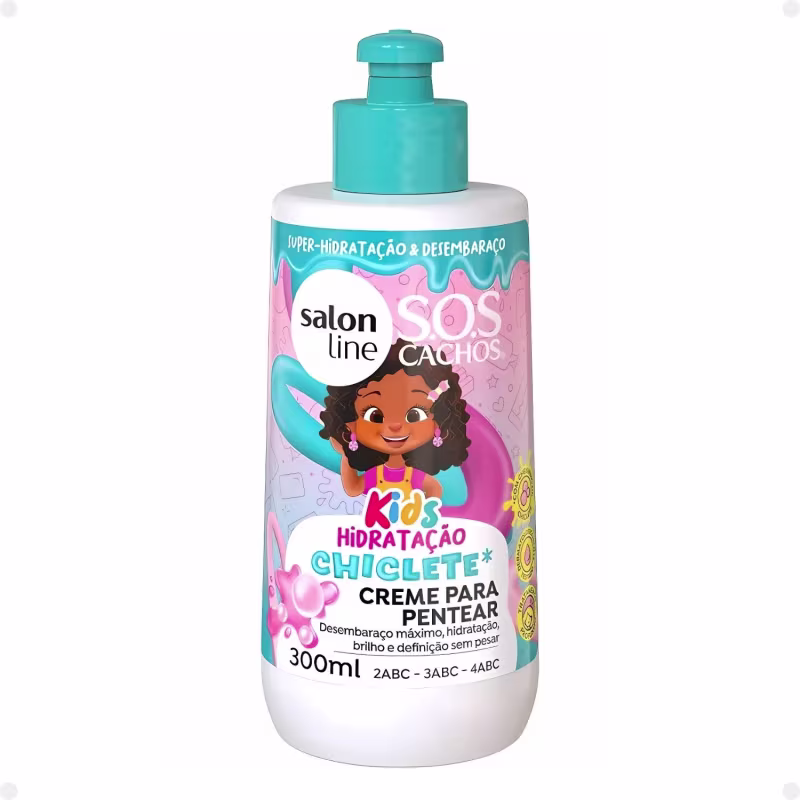 Creme para Pentear Salon Line Kids Sos Cachos Chiclete 300ml