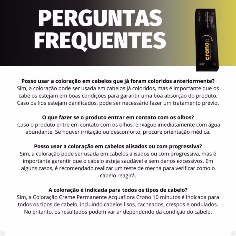 Acquaflora Crono 10 Minutos 1.0 Preto - Coloração Creme Permanente 60g