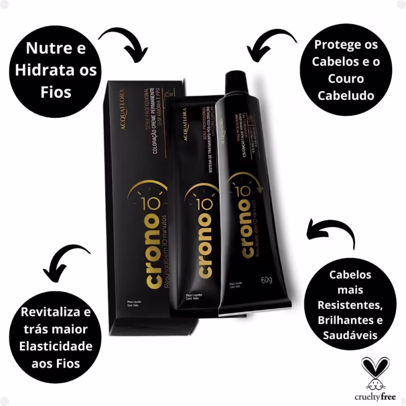 Acquaflora Crono 10 Minutos 4.0 Castanho Natural - Coloração Creme Permanente 60g