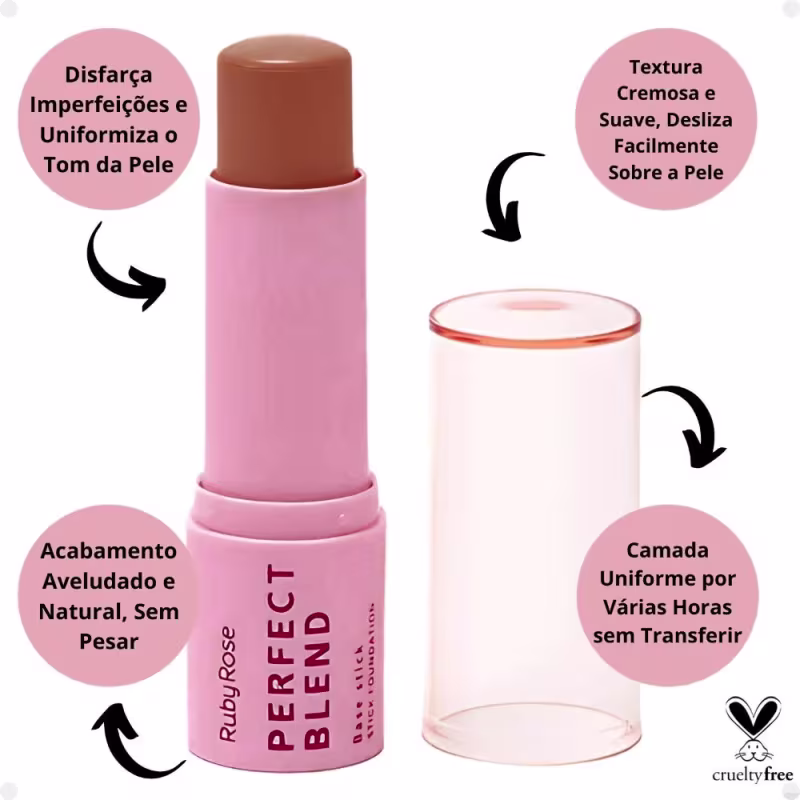 Ruby Rose Perfect Blend FS100 - Base em Bastão 6,68g