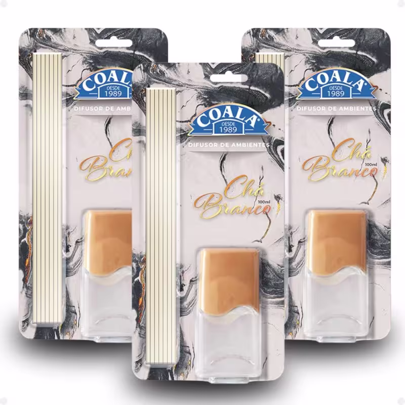 Kit Coala: 3 Difusores De Aromas Chá Branco 100ml
