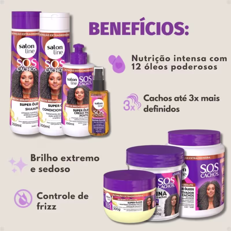 Kit Salon Line SOS Cachos Super Óleos Completo