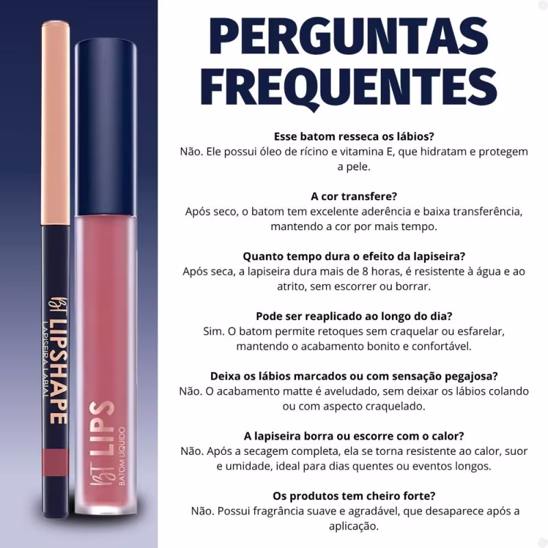 Kit Bruna Tavares Bt: Batom Líquido Victoria e Lapiseira Labial Terracota + Mimo Necessaire