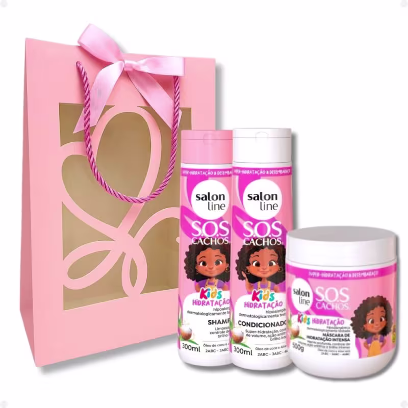 Kit Presente Salon Line S.O.S Kids Hidratação: Shampoo 300ml, Condicionador 300ml E Máscara 500g