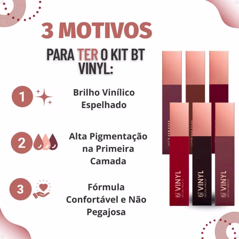 Kit Bruna Tavares Batom Vinílico Bt Vinyl: Sara, Morgana, Livia, Laura, Juliana e Diana