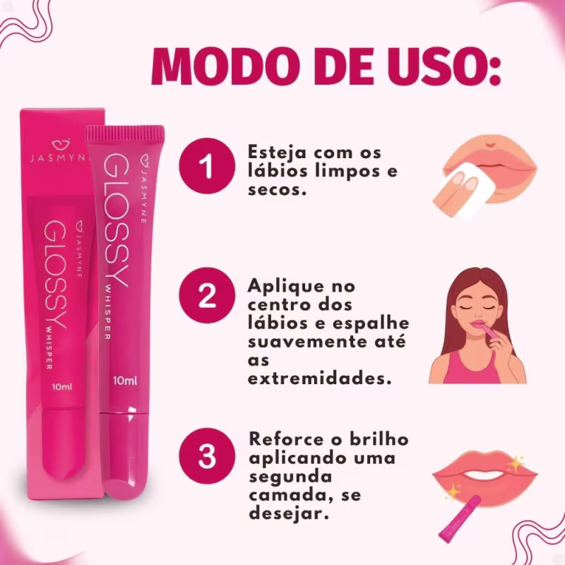 Brilho Labial Jasmyne Glossy Whisper Blush blossom J0101