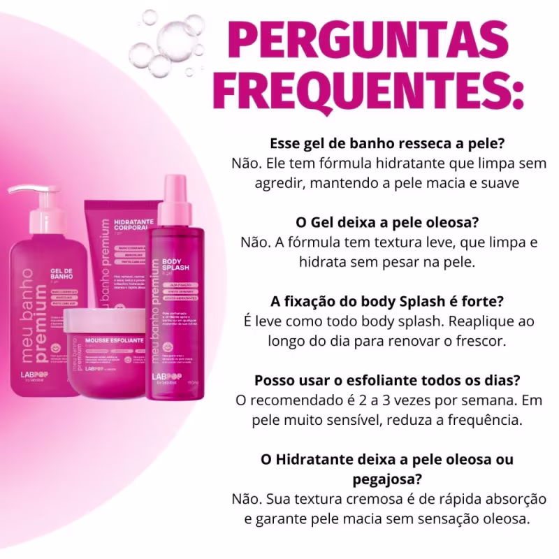 Kit LabPop by Labotrat It Girl: Gel de Banho, Mousse Esfoliante, Hidratante Corporal e Body Splash
