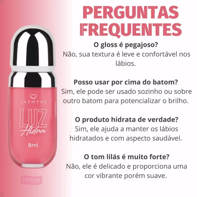 Brilho Labial Jasmyne Luz Hidra Brilho Coral J0116