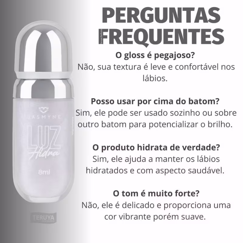 Brilho Labial Jasmyne Luz Hidra  Cristal Claro J0116