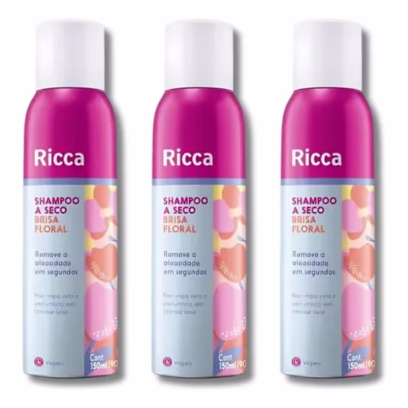 Kit Ricca Shampoo A Seco: 3 Brisa Floral 150ml