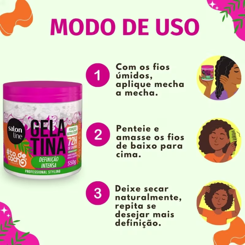 Gelatina Capilar Salon Line #ToDeCacho Definição Intensa 550g