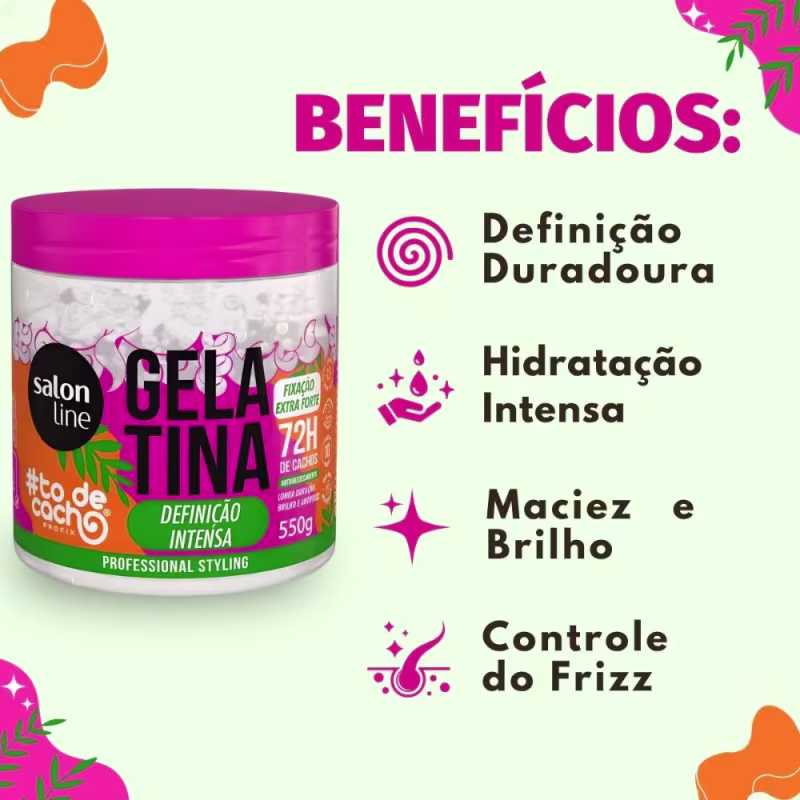 Gelatina Capilar Salon Line #ToDeCacho Definição Intensa 550g